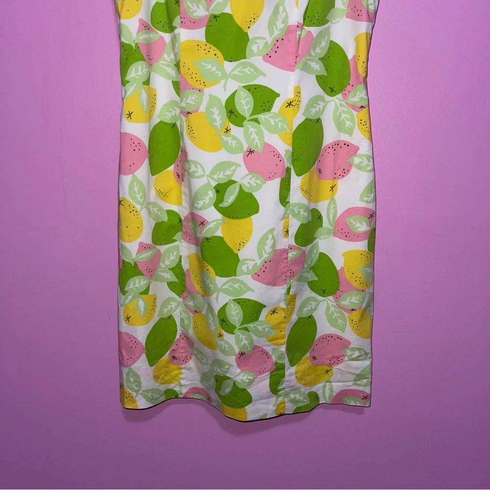 Lilly Pulitzer Mini Dress Women’s Size 4 Vintage Lemon Lime Print 90s - Picture 4 of 8